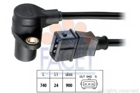 Датчик положення колінвала Audi A6/A8 / VW Passat 2.3-2.8 i 95-> 9.0214 FACET 90214