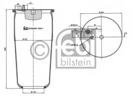 Кожух пневматичної ресори FEBI BILSTEIN 35617 (фото 1)