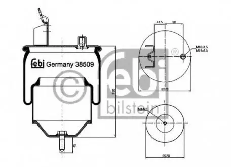 Кожух пневматичної ресори FEBI BILSTEIN 38509 (фото 1)