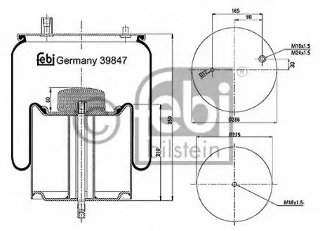 Кожух пневматичної ресори FEBI BILSTEIN 39847