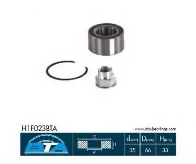 Комплект подшипника ступицы колеса BTA H1F023BTA