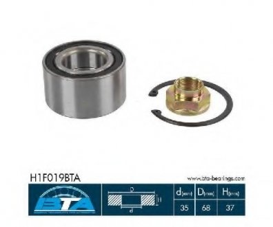 Підшипник колеса,комплект BTA H1F019BTA (фото 1)