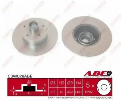Тормозной диск ABE C3W028ABE
