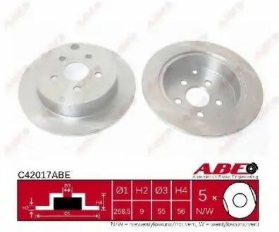 Гальмівний диск ABE C42017ABE