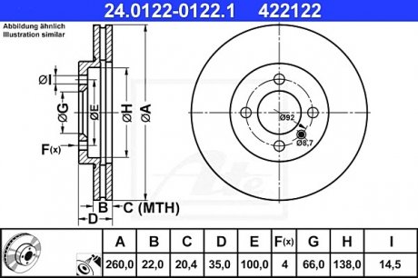Тормозной диск ATE 24012201221 (фото 1)