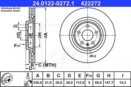 Гальмівний диск ATE 24012202721 (фото 1)