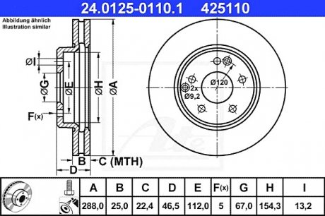 Тормозной диск ATE 24012501101 (фото 1)