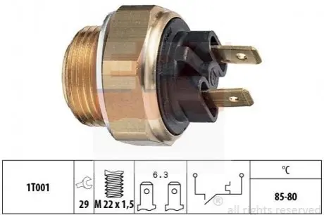Термовыключатель вентилятора радиатора 1 850 018 EPS 1850018 (фото 1)