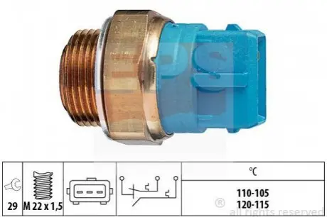 Вмикач вентилятор. Opel Vectra 1,6-2,6 95- (110-105°C120-11 EPS 1850680 (фото 1)