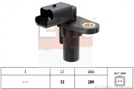 Датчик положення к/вала Nissan Primastar /Opel Vivaro /Renault Espace IV, Laguna II, Megane III 1.4-1.9dCi-2.0 01- EPS 1953579