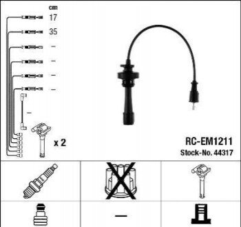 Комплект кабелей высоковольтных NG NGK RCEM1211