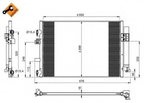 Радіатор кондиціонера (з осушувачем) Ford C-Max/Grand C-Max 1.6TDCi 10-19 NRF 350209 (фото 1)
