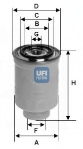 Паливний фільтр 24.452.00 UFI 2445200 (фото 1)