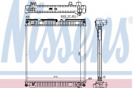 Радиатор системы охлаждения NISSENS 67224A