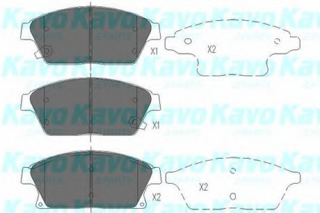 Комплект гальмівних колодок PARTS KBP-1014 KAVO KBP1014