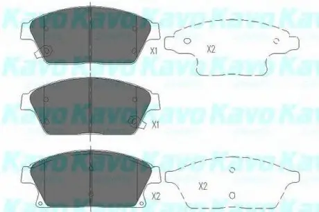 Комплект тормозных колодок, дисковый тормоз PARTS KAVO KBP1014