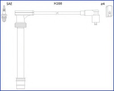 Комплект проводов зажигания HITACHI 134518 (фото 1)