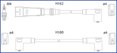 VW К-кт высоковольтных проводов Golf III,Polo,Vento,Seat 1.4/1.6 HITACHI 134707