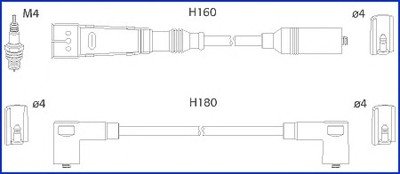 Комплект проводов зажигания HITACHI 134705 (фото 1)