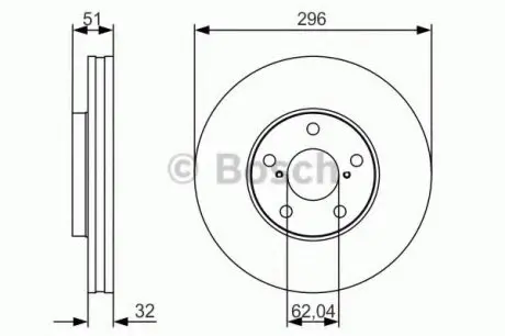 Тормозной диск LEXUS GS300/GS430/SC430 F'3,0-4,397-10 BOSCH 0986479R20