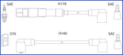 Комплект проводов зажигания HITACHI 134756 (фото 1)