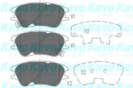 Комплект гальмівних колодок, дискове гальмо PARTS KAVO KBP3009 (фото 1)