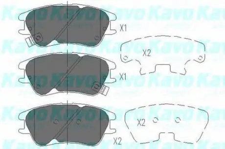 Комплект тормозных колодок, дисковый тормоз PARTS KAVO KBP3009