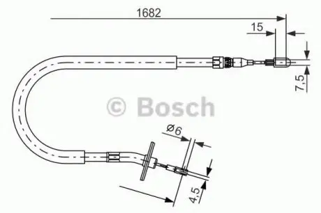 Трос, стоянкова гальмівна система 1 987 477 703 BOSCH 1987477703