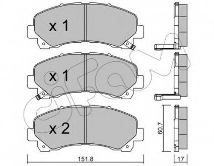 Комплект тормозных колодок, дисковый тормоз CIFAM 8229020 (фото 1)