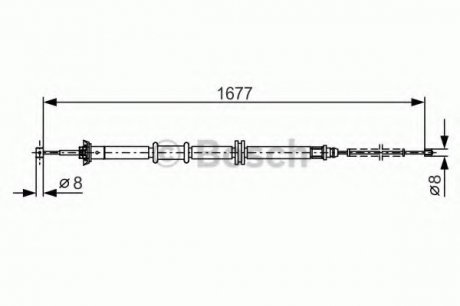 Трос, стояночная тормозная система BOSCH 1987482208 (фото 1)