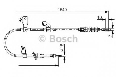 Трос, стояночная тормозная система BOSCH 1987482271 (фото 1)