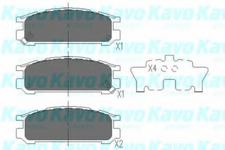 Комплект гальмівних колодок PARTS KBP-8016 KAVO KBP8016