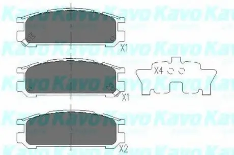 Комплект тормозных колодок, дисковый тормоз PARTS KAVO KBP8016