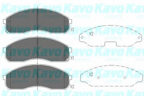Комплект тормозных колодок, дисковый тормоз PARTS KAVO KBP4012 (фото 1)