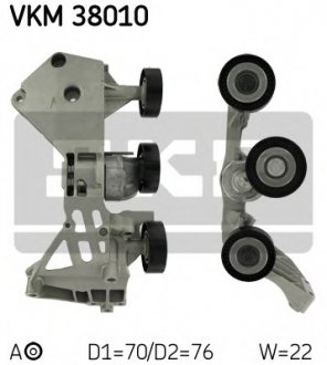 Натяжной ролик, поликлиновой ремень VKM 38010 SKF VKM38010 (фото 1)