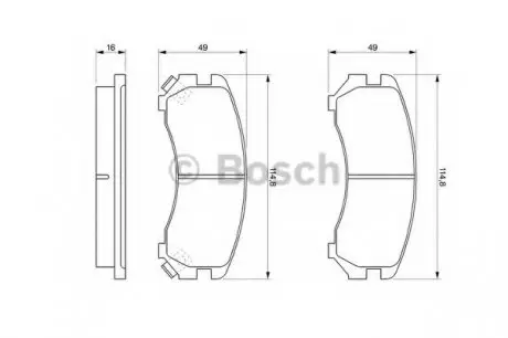 Комплект тормозных колодок, дисковый тормоз BOSCH 0986493450