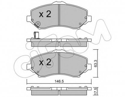Комплект тормозных колодок, дисковый тормоз CIFAM 8228620 (фото 1)
