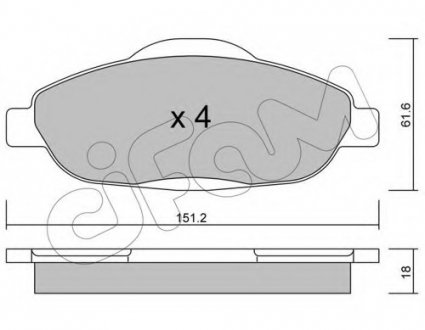 Комплект тормозных колодок, дисковый тормоз CIFAM 8228040 (фото 1)