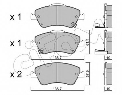 Гальмівні колодки перед. Toyota Auris 07-12 (bosch) (136,7x57,9x19,2) 822-794-0 CIFAM 8227940
