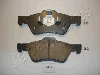 Комплект тормозных колодок, дисковый тормоз JAPANPARTS PA315AF (фото 1)