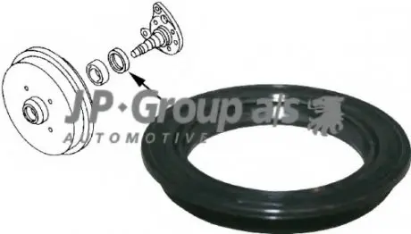 Уплотняющее кольцо вала, подшипник ступицы колеса JP GROUP 1151250200