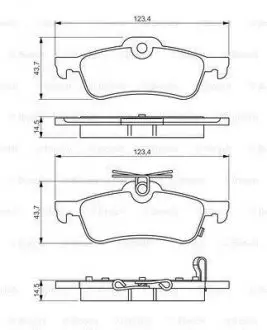 Комплект тормозных колодок, дисковый тормоз BOSCH 0986495359 (фото 1)