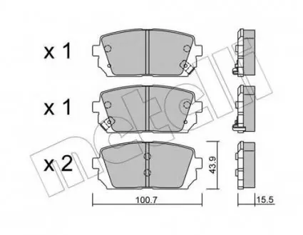 Комплект тормозных колодок, дисковый тормоз 22-0784-0 Metelli 2207840