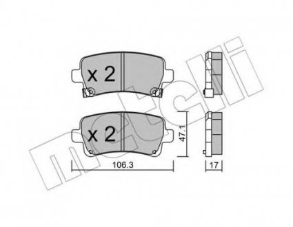 Комплект тормозных колодок, дисковый тормоз 22-0844-0 Metelli 2208440 (фото 1)