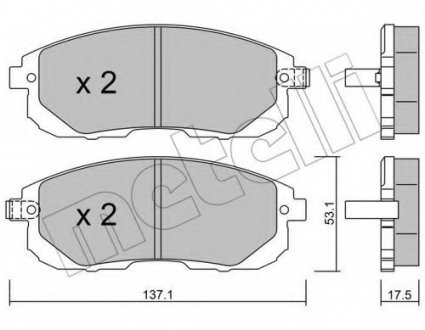 Комплект тормозных колодок, дисковый тормоз 22-0876-1 Metelli 2208761 (фото 1)