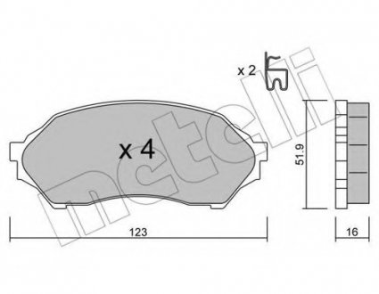 Комплект гальмівних колодок (дискових) 22-0387-0 Metelli 2203870