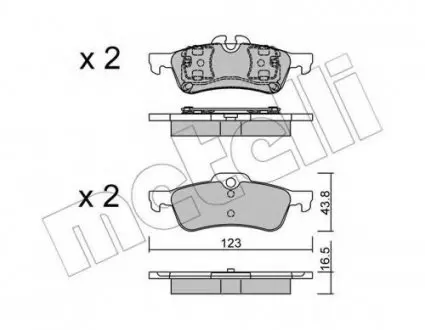 Комплект тормозных колодок, дисковый тормоз 22-0556-0 Metelli 2205560 (фото 1)