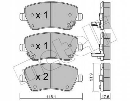 Комплект гальмівних колодок (дискових) 22-0485-2 Metelli 2204852