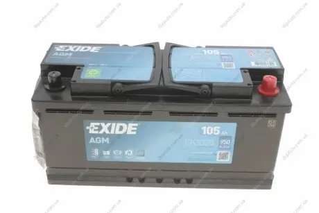 Стартерная аккумуляторная батарея, Стартерная аккумуляторная батарея EXIDE EK1050