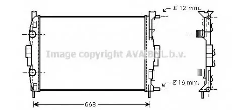 Радиатор MEGANE2/SCENIC MT +-AC 02 (Ava) AVA COOLING RT2307